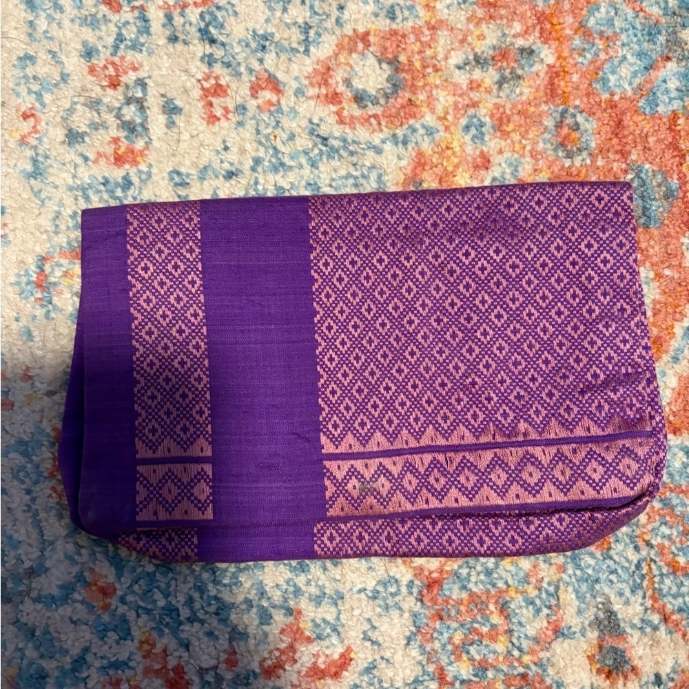 Purple silk wallet/pouch